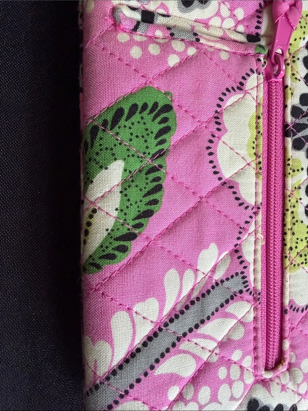 Vera Bradley Pink Green Floral Quilted Wallet - Picture 9 of 10